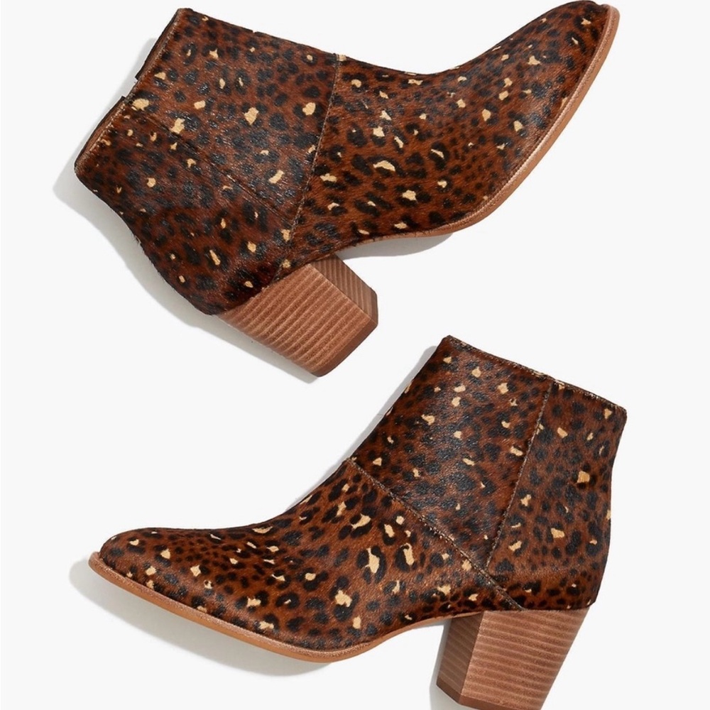 NWOT Madewell | Rosie Ankle Boot - Calf Hair Painted Leopard Spot